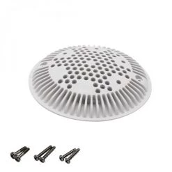 Grille Bonde De Fond Ronde Bombée Avec Vis Pour Piscine - Diam 19,5 Cm - Blanc - Hayward - Blanc