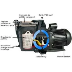 Pompe De Filtration Piscine Super Pump Hayward 3/4 Cv Mono 11 M³/h 1''1/2 -HAYW ARD Soldes 7723643 4